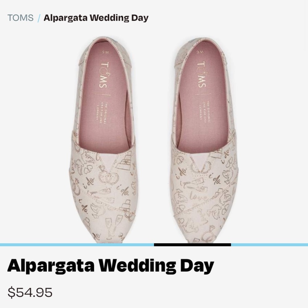 NWT TOMS Alpargata Wedding Day Shoe Size 8